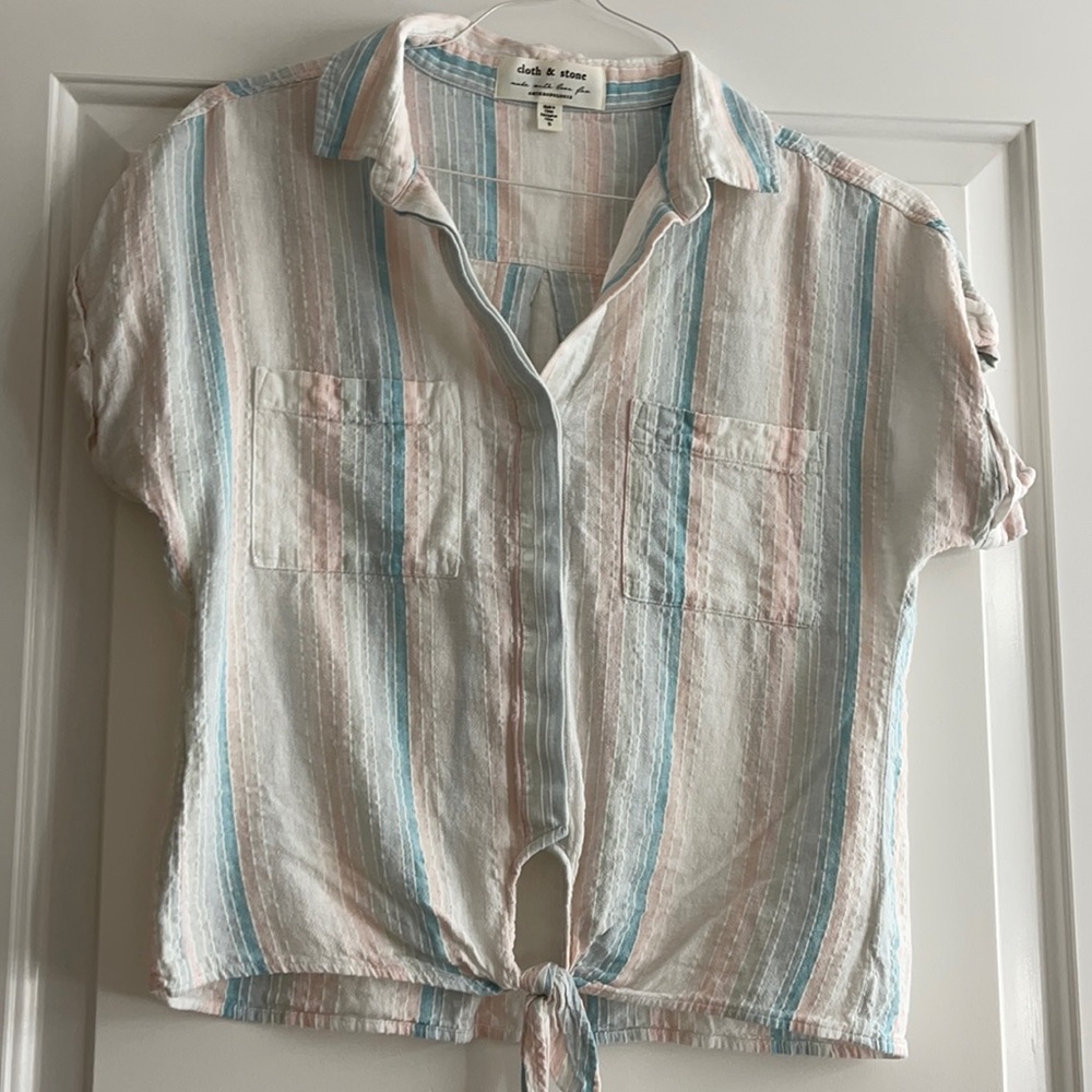Cloth & Stone by Anthropologie Tie-Front Tee